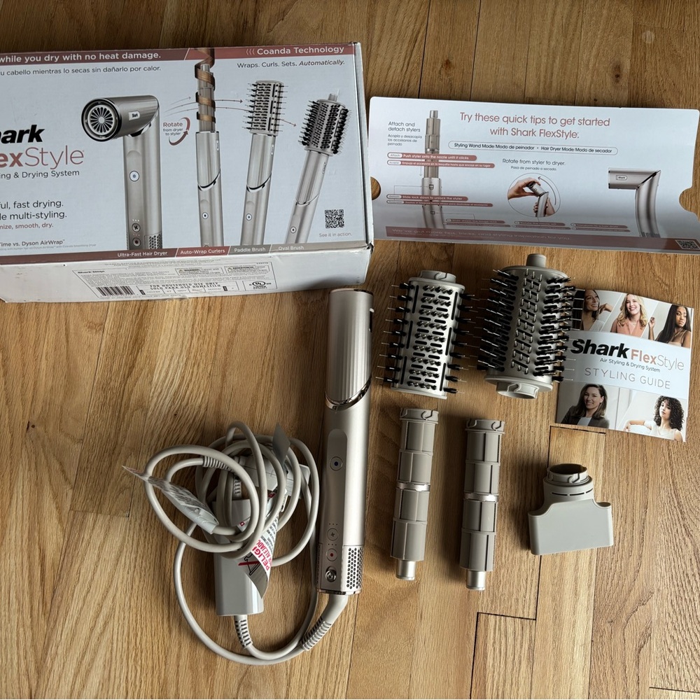 NEW Shark FlexStyle Hair Dryer & Styling System - Silver